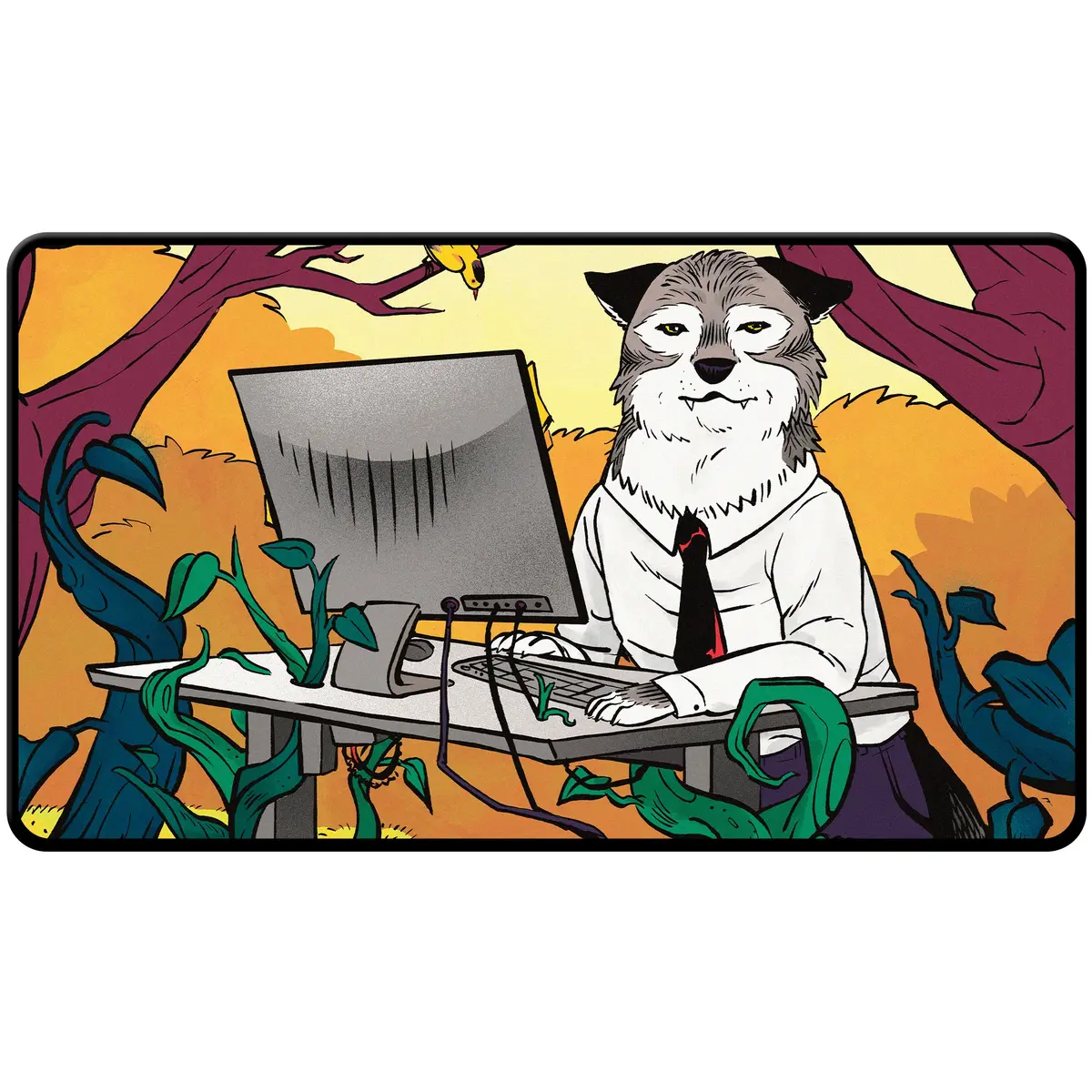 Secret Lair Not a Wolf Black Stitched Play Mat