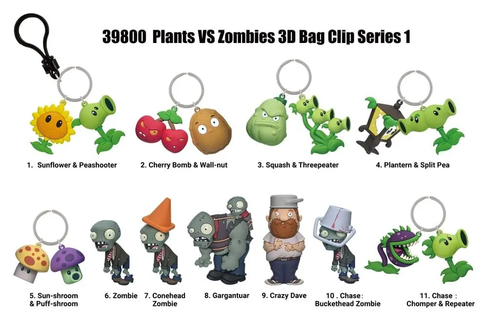 Plants vs. Zombies Series 1 3D Foam Bag Clip 