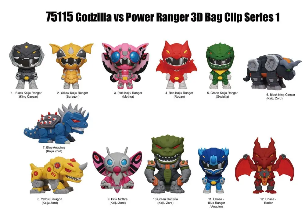 Godzilla vs Power Rangers 3D PVC Bag Clip
