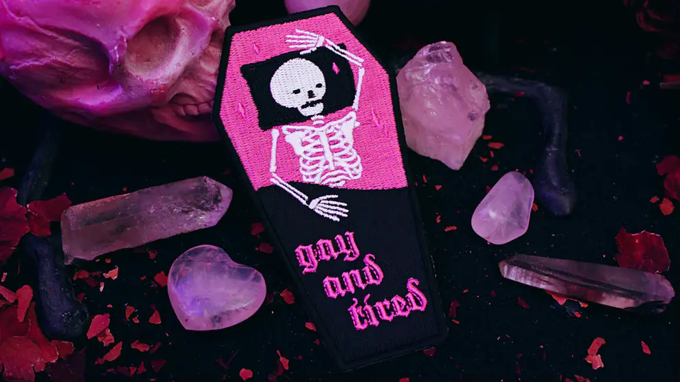Gay and Tired Iron On Patch
