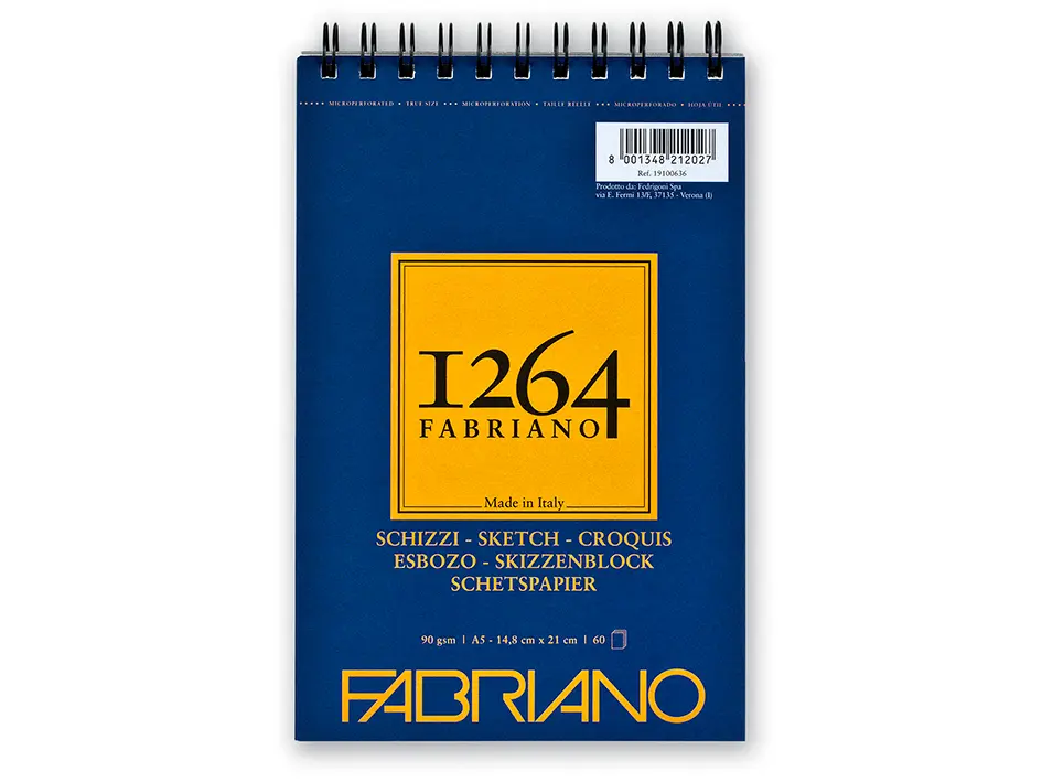 Fabriano 1264 Sketch Spiral Kortside 90g A4 120ark