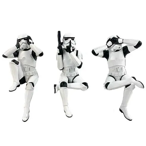 Three Wise Sitting Stormtroopers Statue 11cm