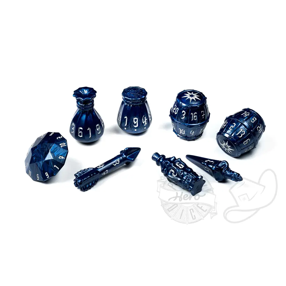 Rogue Poly Midnight Blue (8) Terningsett, PolyHero