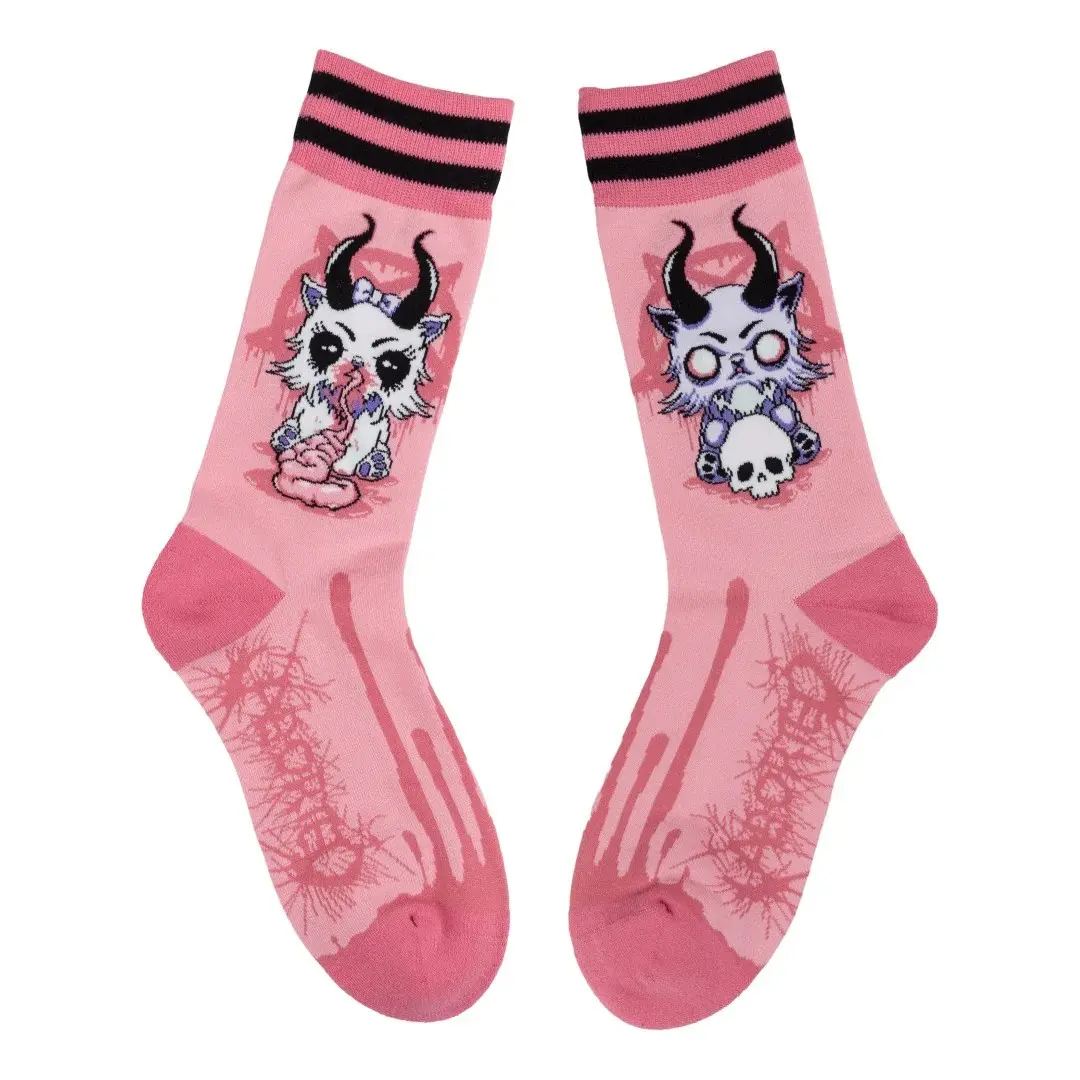 Aborted Bubblegum Death Kitty Crew Socks