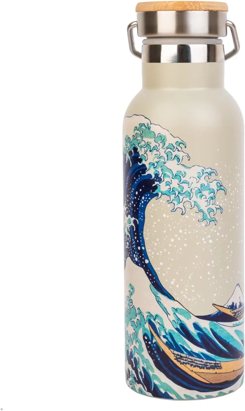 Great Wave of Kanagawa Metal Bottle with Handle 500 ml