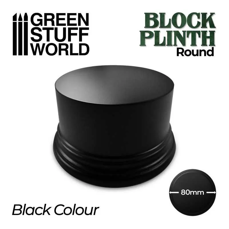 Green Stuff World: Round Block Plinth Black 8 cm