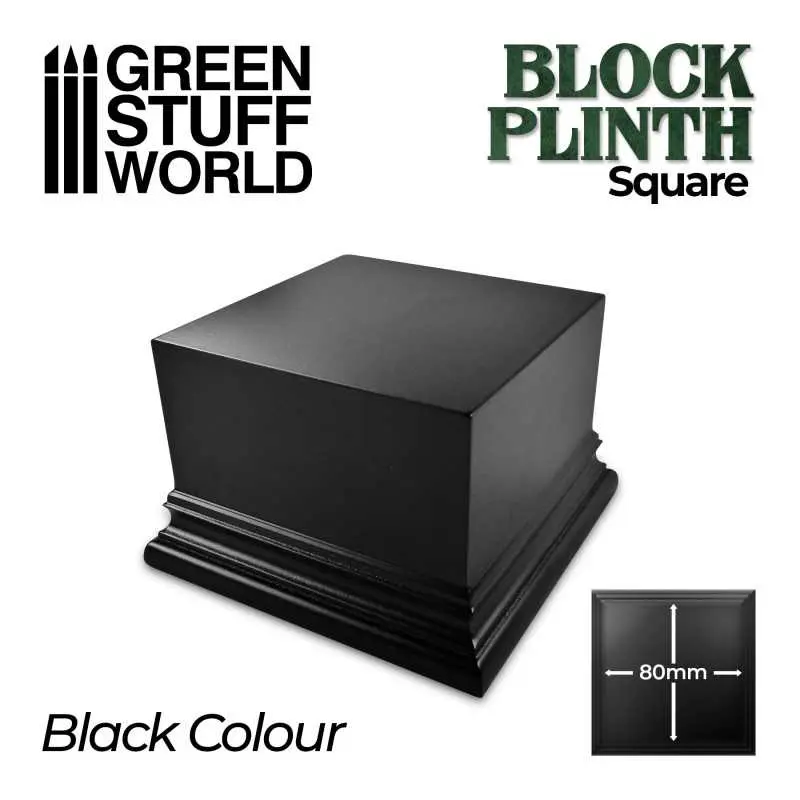 Green Stuff World: Block Plinth Square Black 8x8 cm