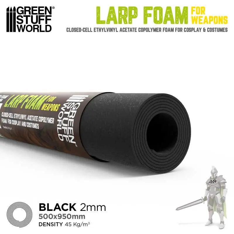 LARP Foam Black 500x950mm 2mm