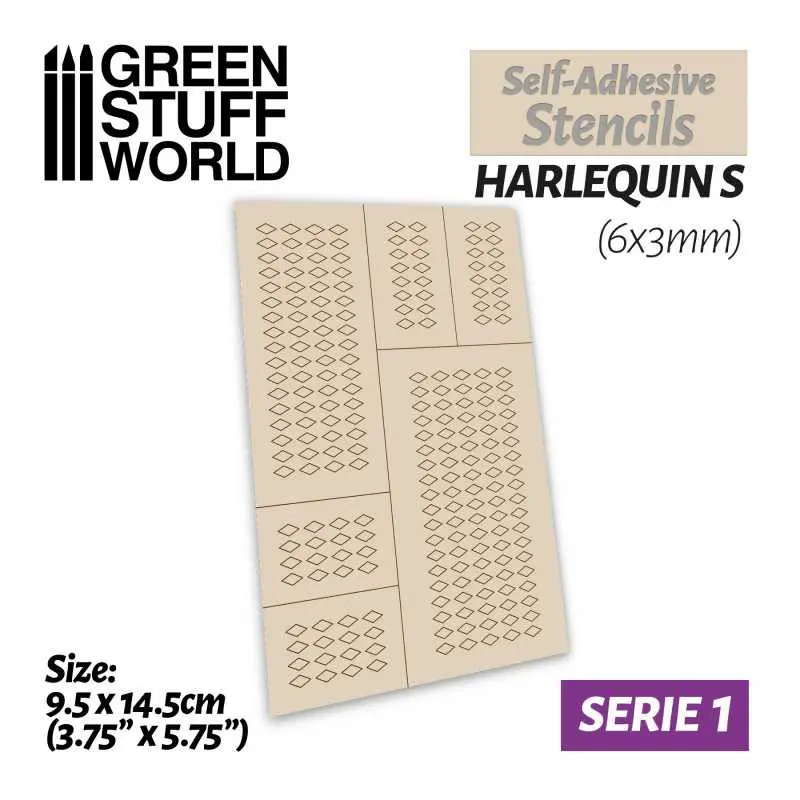 Green Stuff World: Adhesive Stencils Harlequin S 6x3mm
