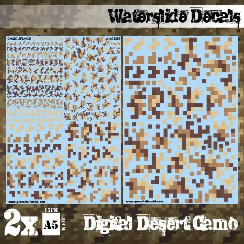 Green Stuff World: Waterslide Decals, Digital Desert Camo x2