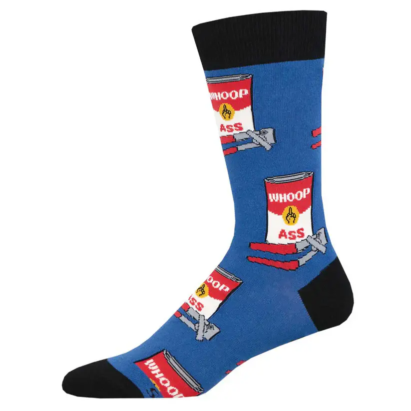 Can of Whoop Ass Blue Socks (40-46)