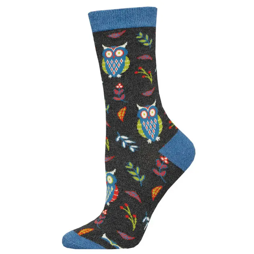 Cute Hoot Charcoal Socks (35-42)