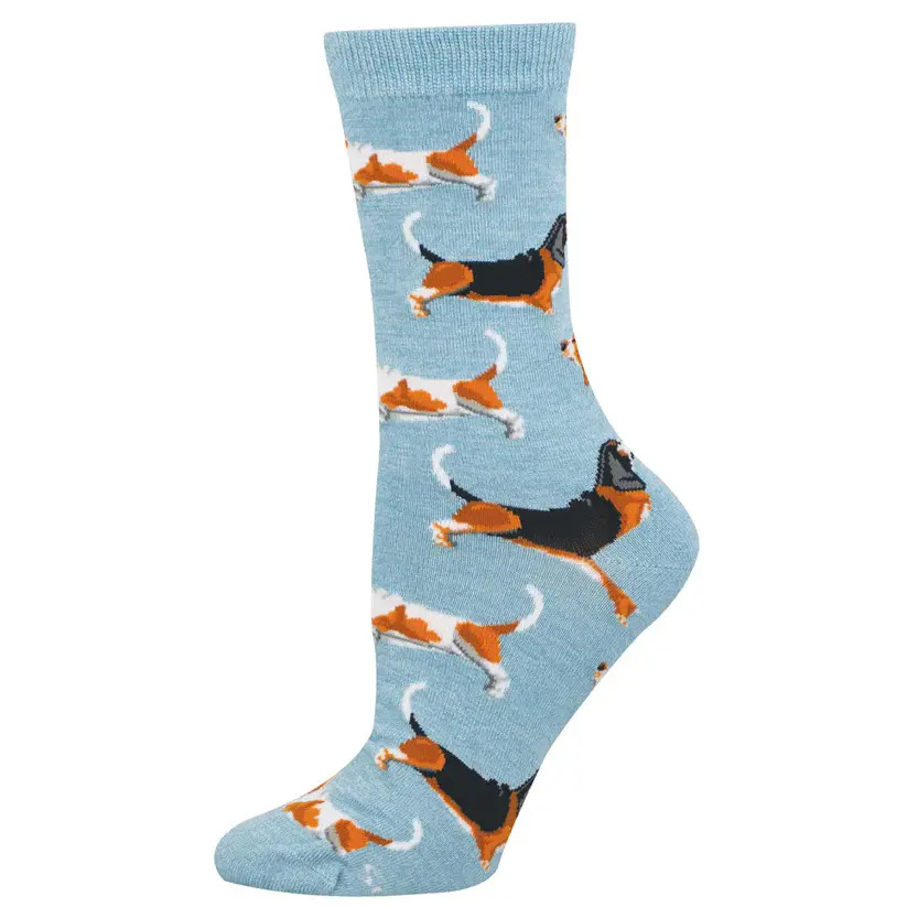 Basset Hounds Blue Socks (35-42)