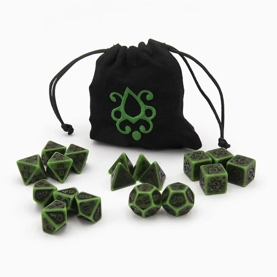 Acid Damage Poly Dice Set with Bag (18)