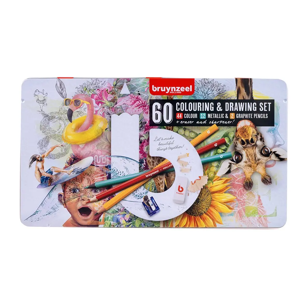Bruynzeel Fargeblyanter Sett 60stk Colouring & Drawing