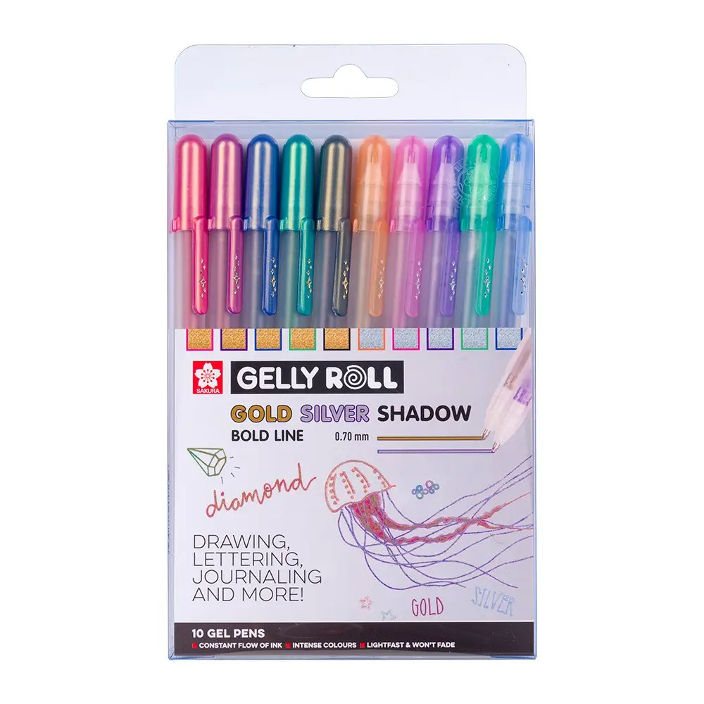 Sakura Gelly Roll Gold Silver Shadow Set