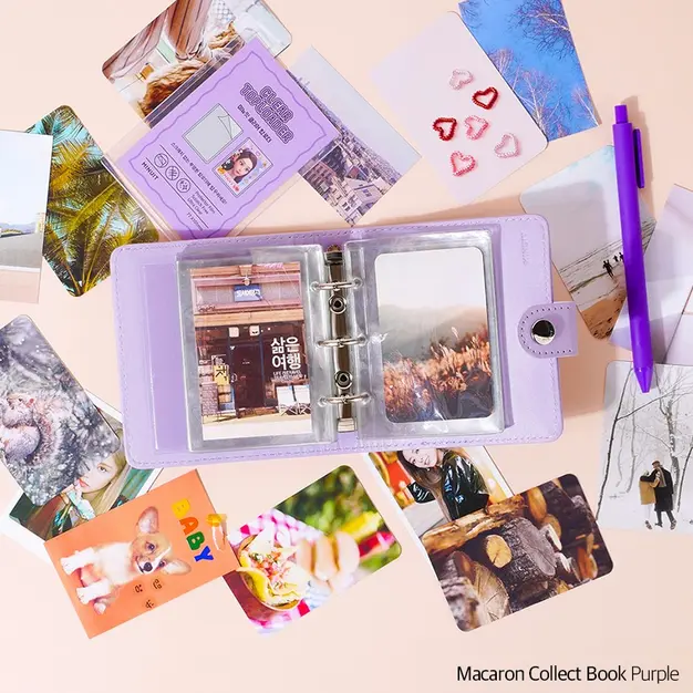 MACARON 3 HOLES COLLECT BOOK(TYPE=PURPLE)