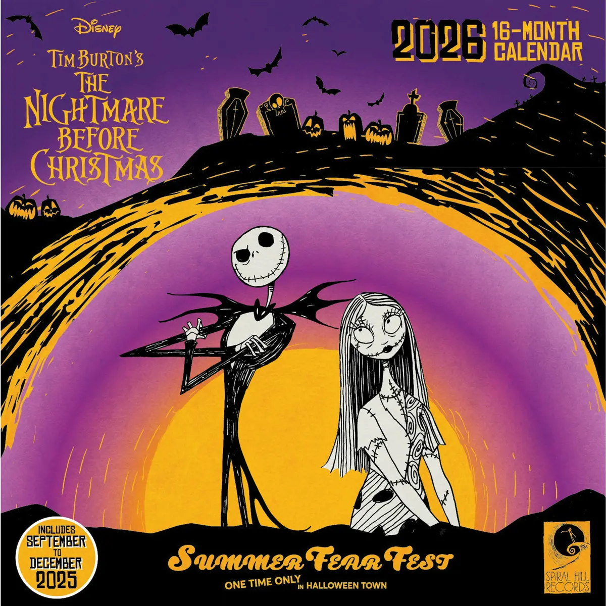 Nightmare Before Christmas 2026 Square Calendar