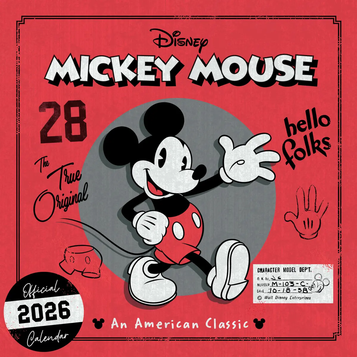 Mickey Classic 2026 Square Calendar