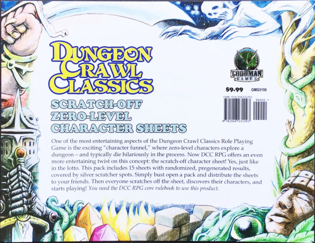DCC RPG 0-Level Scratch Off Character Sheets