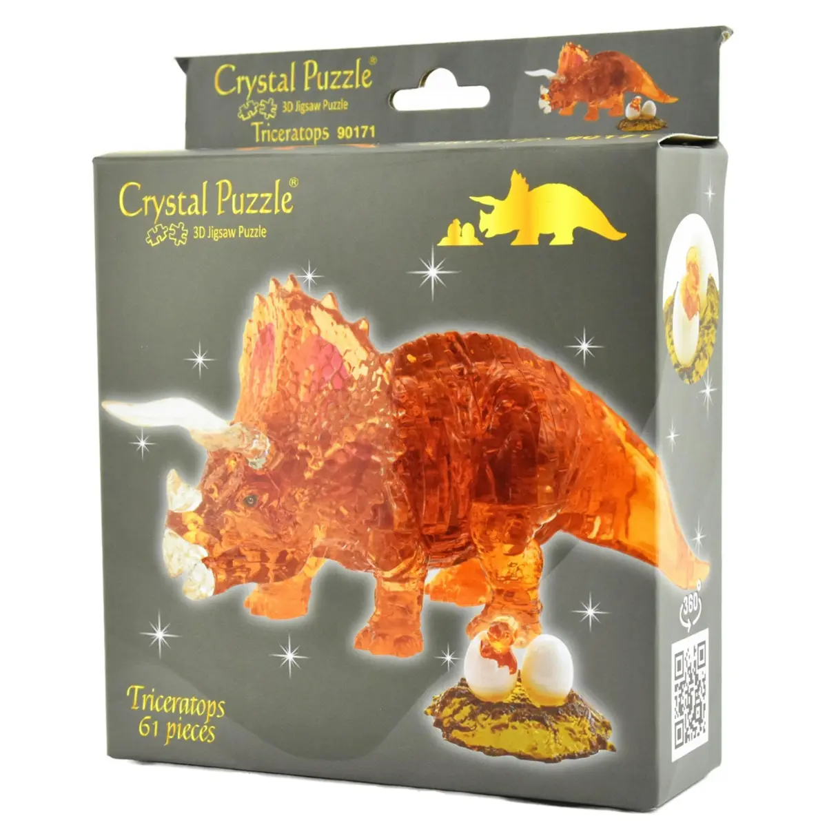 Triceratops Orange 3D Crystal Puzzle