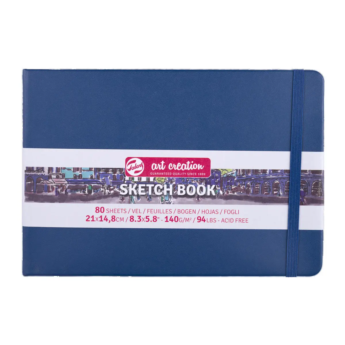 Skissebok m/strikk 140g 21x14,8 Navy Blue