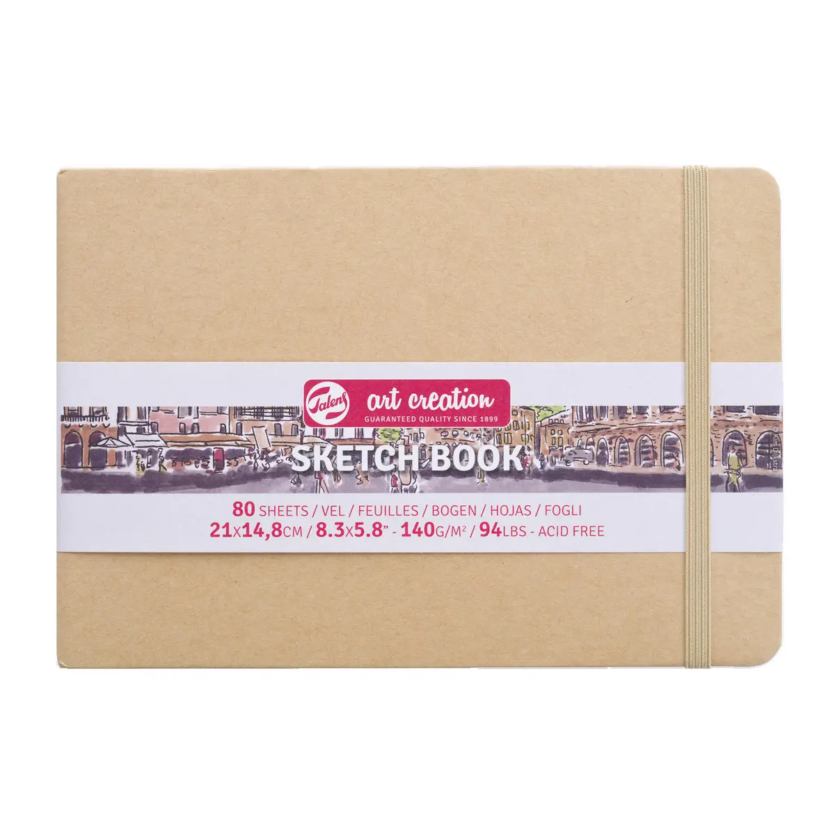 Skissebok m/strikk 140g 21x14,8 Kraft