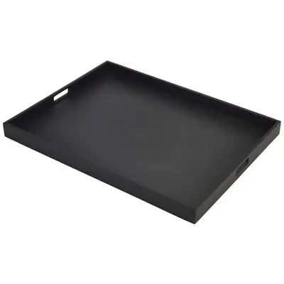 Solid Svart Butlers Tray 64 x 48 x 4.5cm