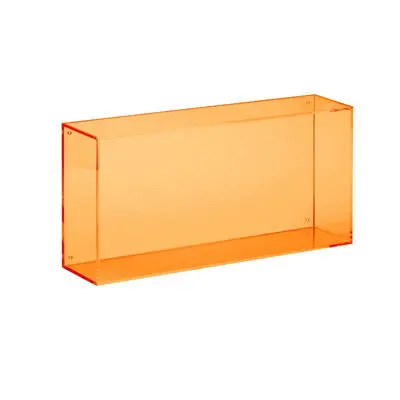 Rektangulær veggkasse i oransje plast 40x20x10 cm
