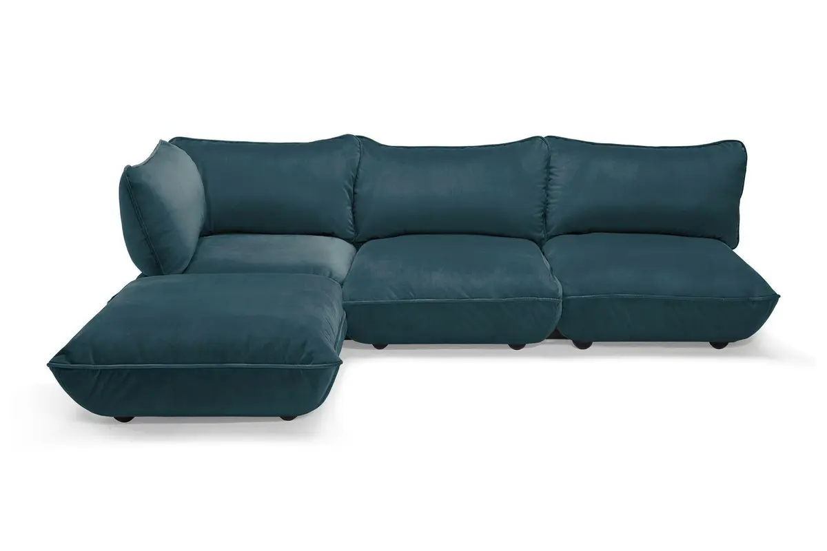 Fatboy sumo corner sofa velvet recycled petrol