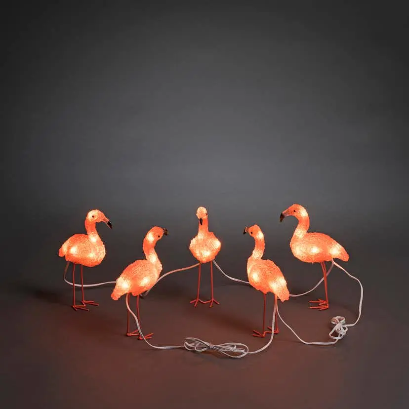 Dekorasjonsbelysning Gnosjö Konstsmide Flamingoer Akryl 5 stk LED