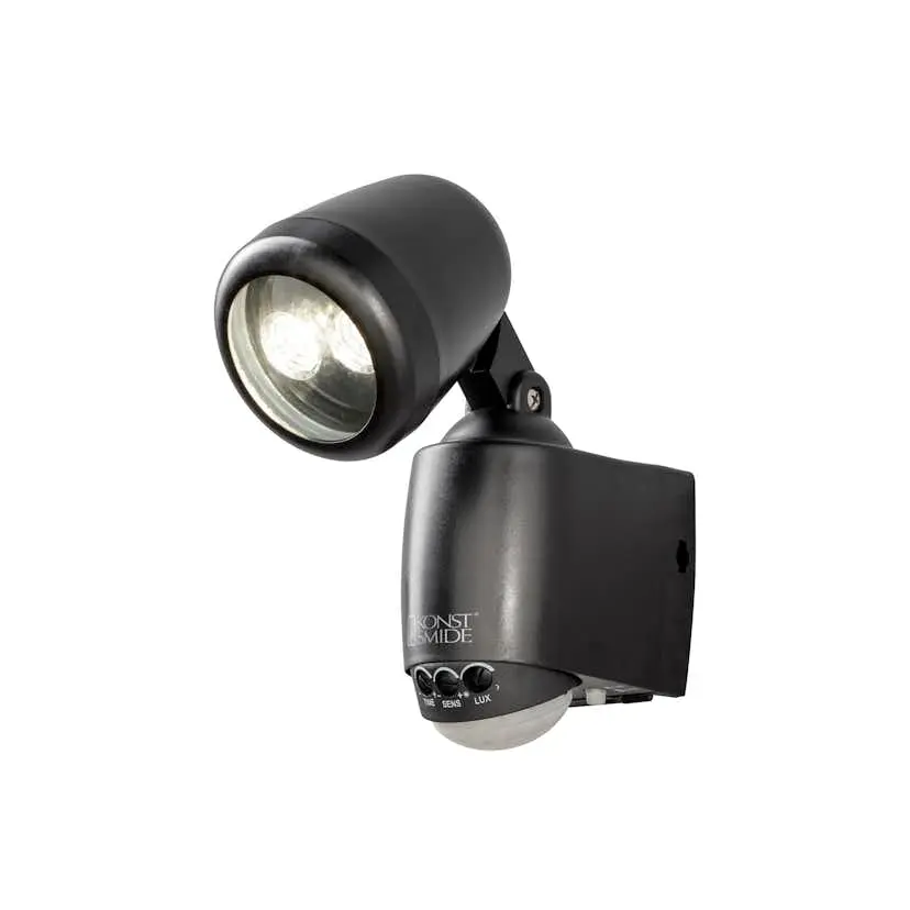 Vegglampe Gnosjö Konstsmide Prato High Power LED 1W Bevegelsessensor Batteri