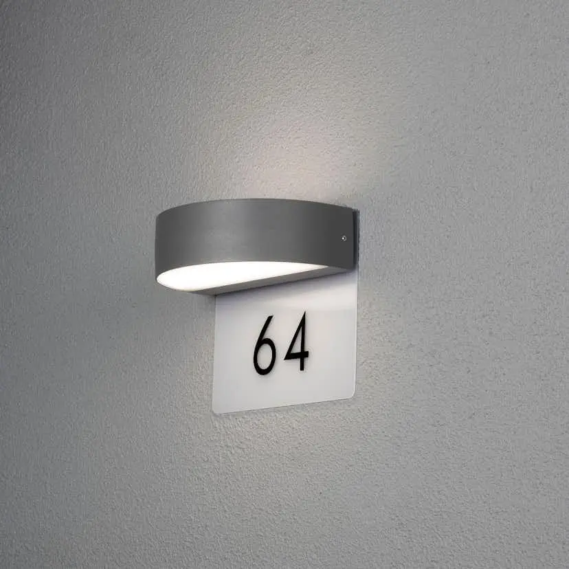 Vegglampe Gnosjö Konstsmide Monza LED 2X4 5W med Husnummer