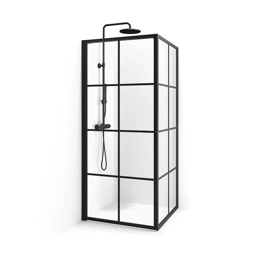 Dusjhjørne Macro Design Empire Swing Klart Glass med Sprosser