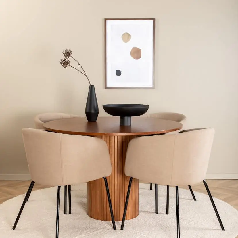 Spisebord Venture Home Bianca og 4 Bergen Spisestol Venture Homear i Polyester