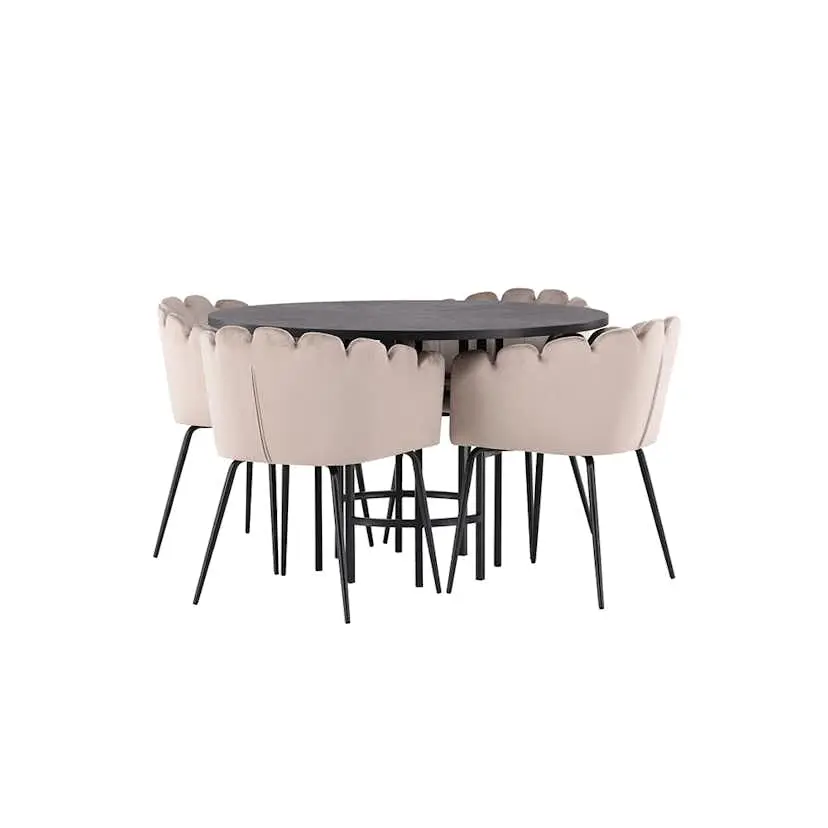 Spisegruppe Venture Home Copenhagen Ø 115 cm med 4 Limhamn Stoler