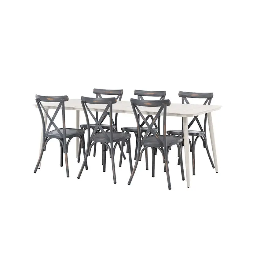 Spisegruppe Venture Home Lina Bord med 6 Tablas Stoler
