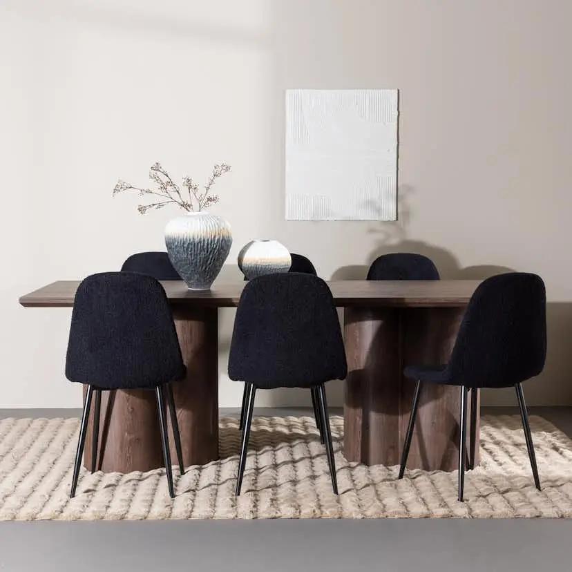 Spisegruppe Venture Home Olivia 210 med 6 stk Polar Stoler Teddy
