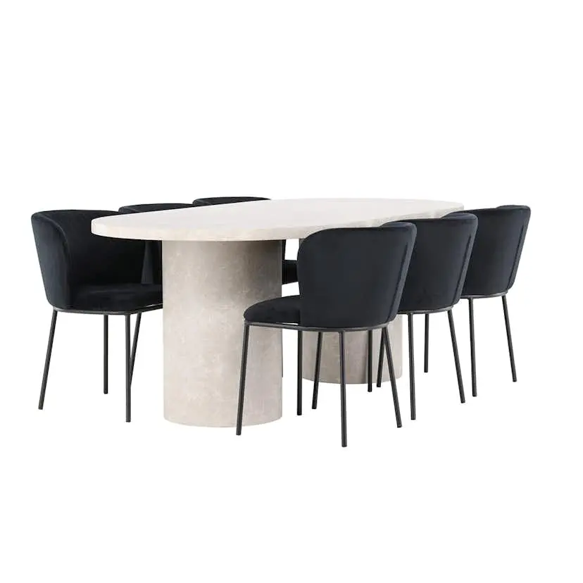 Spisegruppe Venture Home Narvik med 6st Edina Spisestoler