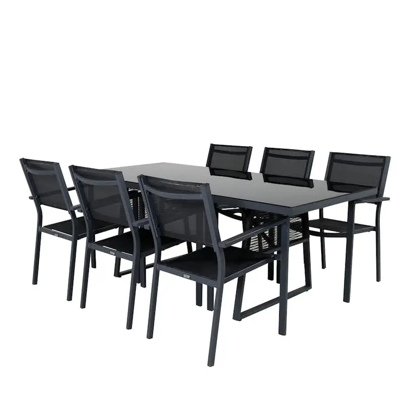 Spisegruppe Venture Home Douglas med 6 Copacabana Stablebare Spisestoler