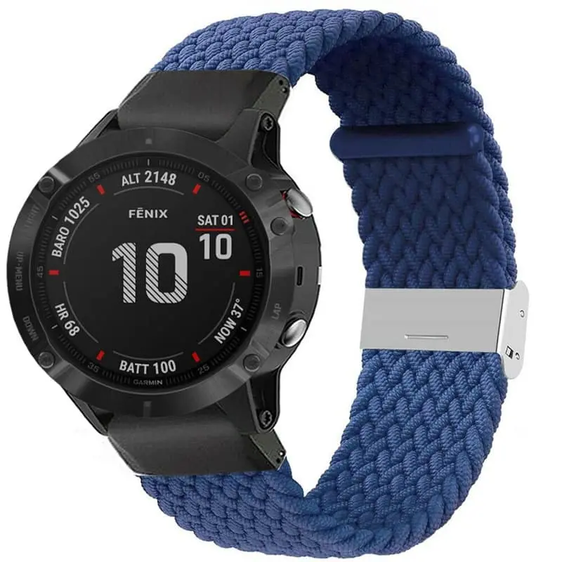 Flettet klokkereim til Garmin Fenix 6 - Blue