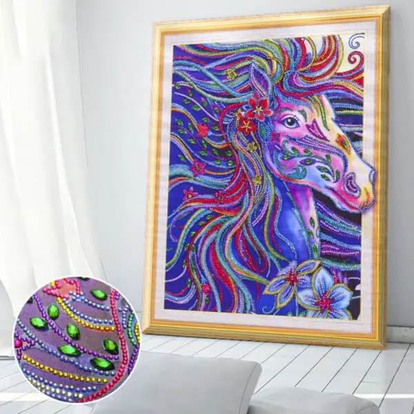 Stor luksuriøs 5D diamantmaleri diamantmaleri hest 47x57