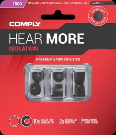 Comply Isolation Series T-500 Black Large 3-Pair  (1 stk.)