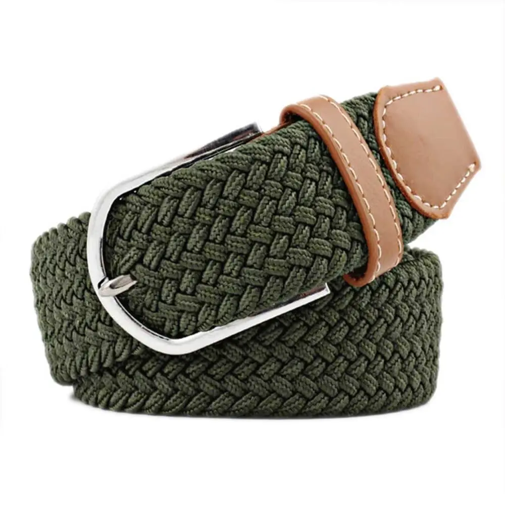 Belt med strekk - Elastisk lerretstoffskip W26 -W36 grønn