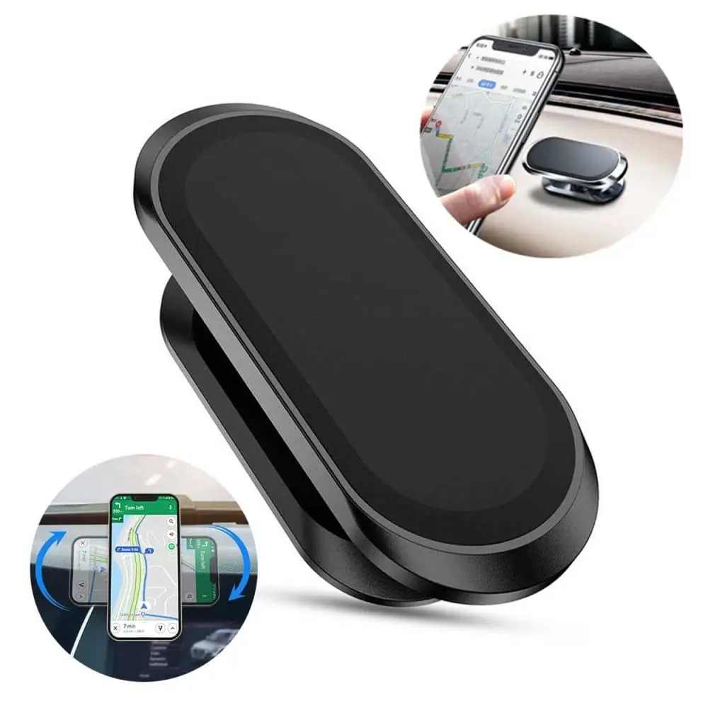 360 roterbar bilholder med magnet for mobil svart