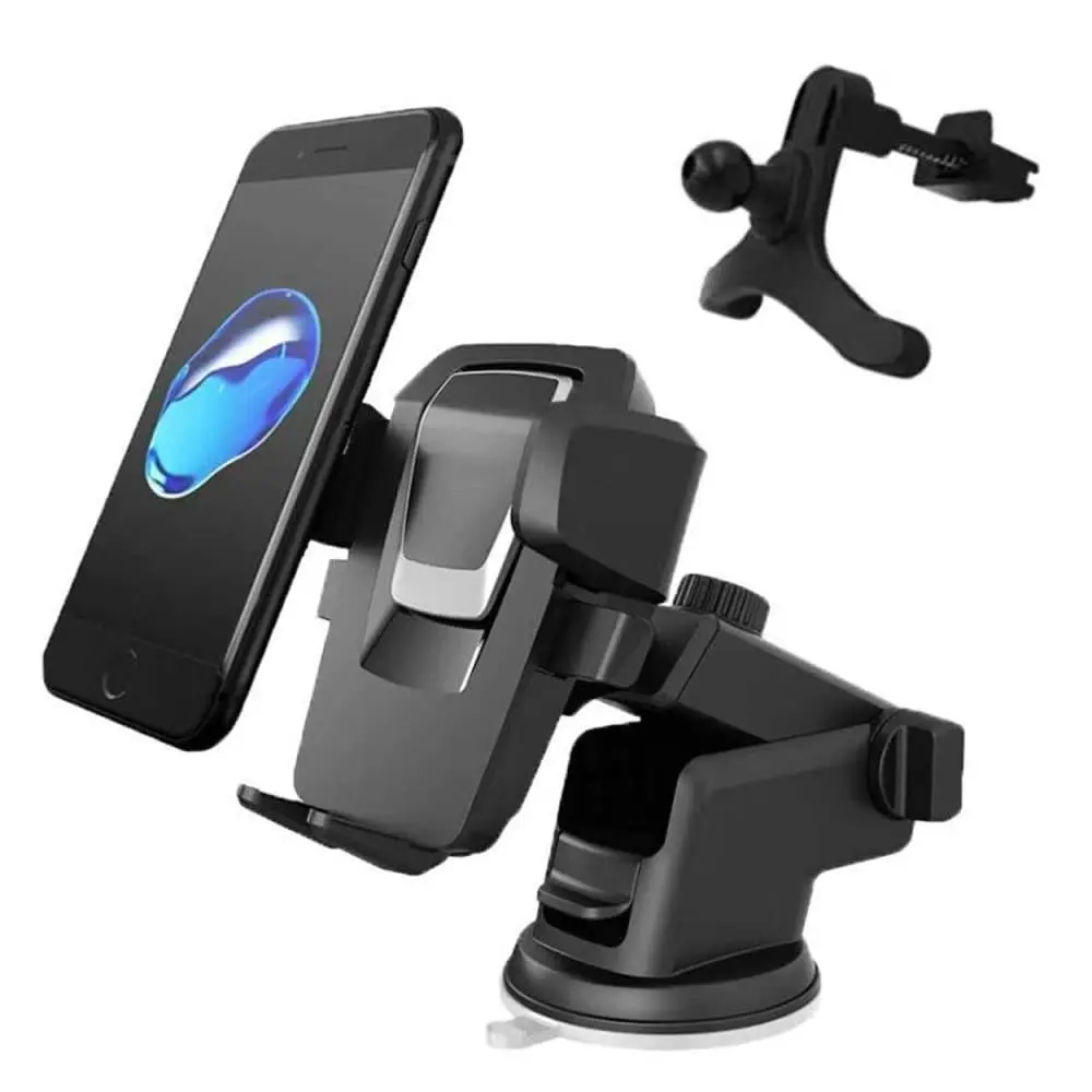 Mobilholder med sugeplugg og holder for viftedett