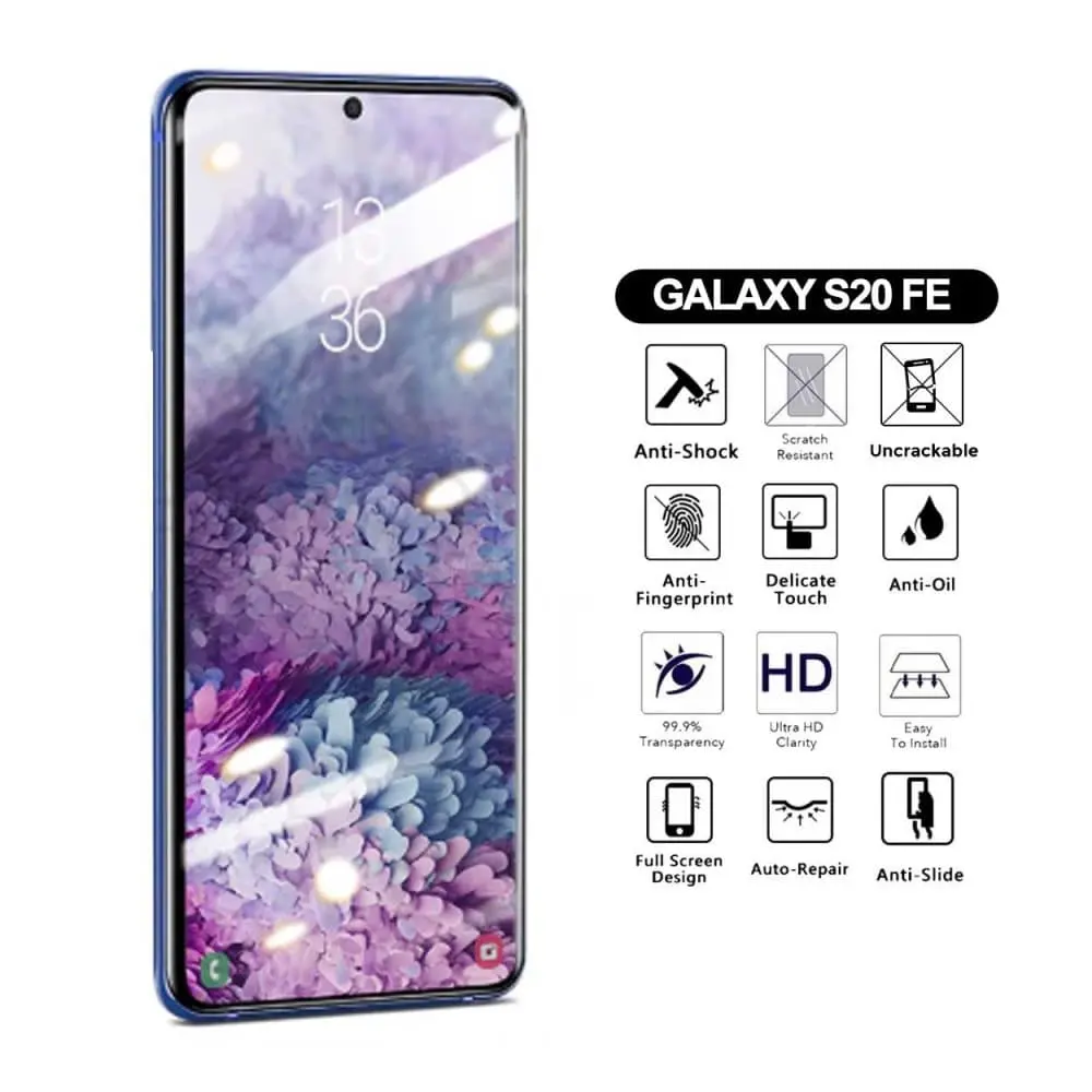 Omfattende Galaxy S20 Fe Screen Protector NanoEdge beskyttelsesplastikk