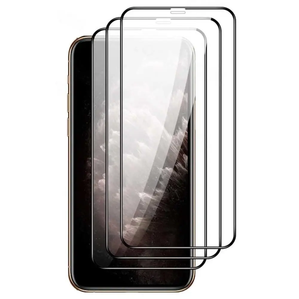 3-pack iPhone XS Max HD Screen Protection Cured Glass Black