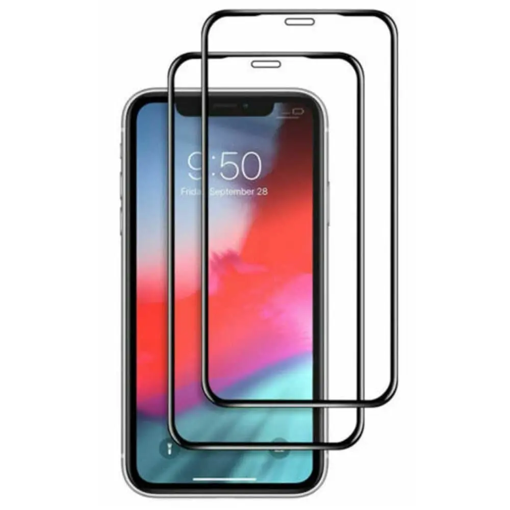 2-pack iPhone X HD Skjermbeskytter speket glass svart