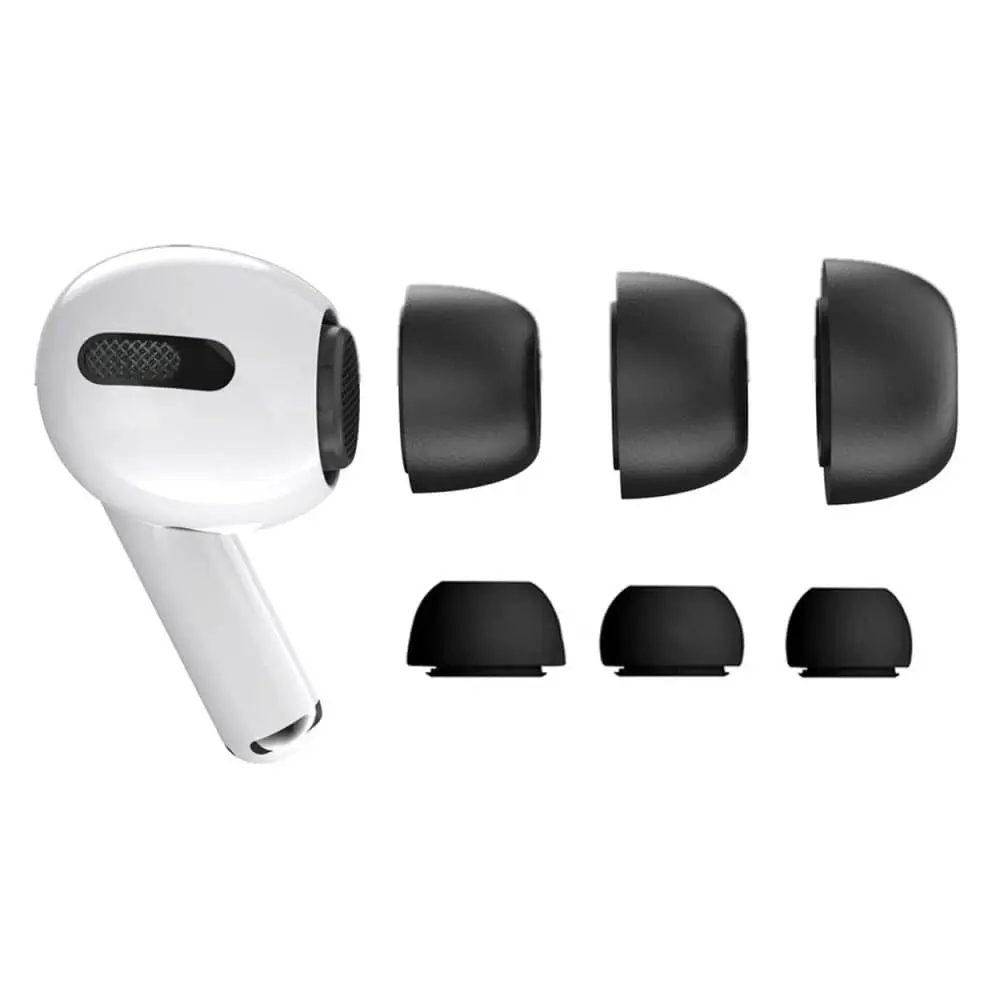 3 -pakk airpods pro øreputer - silikon øre topper svart